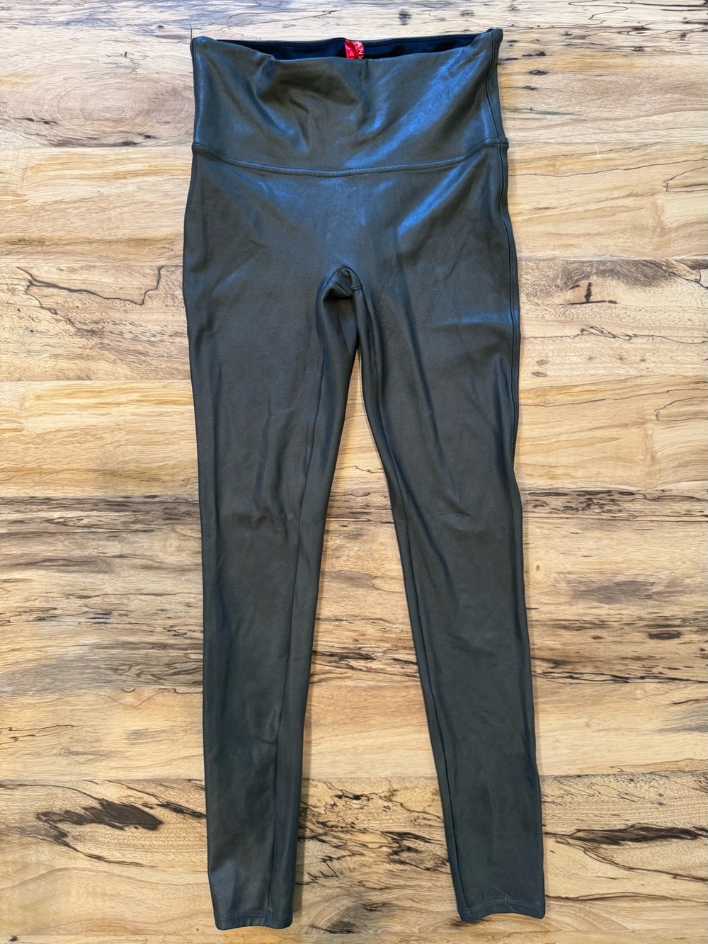 SPANX Olive Green Faux Leather Leggings